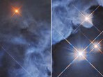 The image shows glimpses of a triple-star system. It is from a post shared by NASA on Instagram. (Instagram/@nasahubble)