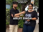 Snapshot of the woman who said Arijit Singh wrote national song of India. 