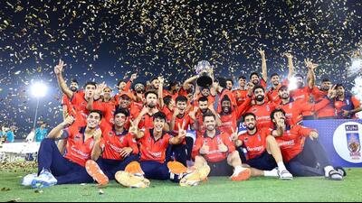 BLV Blasters in a jubilant mood after winning the Sher-e-Punjab T20 Cup at IS Bindra PCA Stadium in Mohali on June 27. (HT Photo) BLV Blasters in a jubilant mood after winning the Sher-e-Punjab T20 Cup at IS Bindra PCA Stadium in Mohali on June 27. (HT Photo)