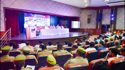 Ghaziabad police conducts a public awareness programme to educate its personnel and also the public about the provisions of the new criminal laws. (Sakib Ali/HT Photo) Ghaziabad police conducts a public awareness programme to educate its personnel and also the public about the provisions of the new criminal laws. (Sakib Ali/HT Photo)