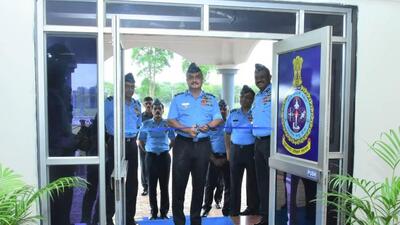 IAF chief Air Chief Marshal VR Chaudhari inaugurated the Weapon Systems School at Begumpet in Hyderabad on Monday. (X/IAF_MCC)