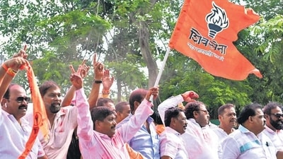 Navi Mumbai, India - July 1, 2024:During celebration of MLC election victory Anil Parab Shiv Sena (UBT) at Agri Kohli Bhavan , Nerul in Navi Mumbai, India, on Monday, July 1, 2024. (Photo by Bachchan Kumar/ HT PHOTO) (HT PHOTO) Navi Mumbai, India - July 1, 2024:During celebration of MLC election victory Anil Parab Shiv Sena (UBT) at Agri Kohli Bhavan , Nerul in Navi Mumbai, India, on Monday, July 1, 2024. (Photo by Bachchan Kumar/ HT PHOTO) (HT PHOTO)