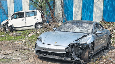 The car was allegedly driven by a 17-year-old boy who knocked down two motorbike riders who died on the spot. (PTI) The car was allegedly driven by a 17-year-old boy who knocked down two motorbike riders who died on the spot. (PTI)