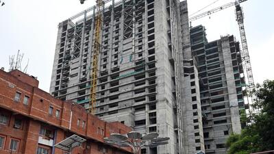 The under construction building of LNJP Hospital. (Arvind Yadav/HT Photo) The under construction building of LNJP Hospital. (Arvind Yadav/HT Photo)