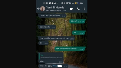 An X user shared this screenshot in a post detailing how he scammed a scammer. (X/@enoughjayy)