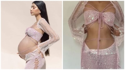 Alanna Panday's sequin-studded dress is all about glamming up the motherhood fashion. Alanna Panday's sequin-studded dress is all about glamming up the motherhood fashion.