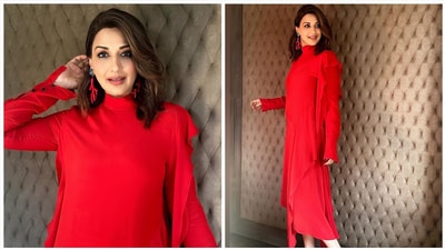 Sonali's love for midi dresses and vibrant shades came together to serve this chic look. In this picture, the actor wears a breezy ensemble with statement earrings, kohl-lined eyes, and a mauve lip shade. (Instagram) Sonali's love for midi dresses and vibrant shades came together to serve this chic look. In this picture, the actor wears a breezy ensemble with statement earrings, kohl-lined eyes, and a mauve lip shade. (Instagram)