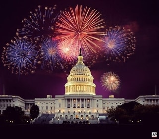 Fireworks displays over July 4th are an annual tradition in the United States, one that began with John Adams — a Founding Father and the country’s second president. (AP)
