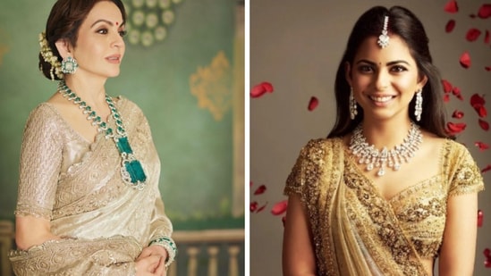 The image shows Nita Ambani (L) and her daughter Isha Ambani (R). (File Photo)