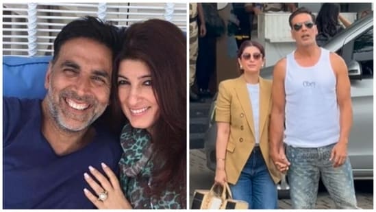 Akshay Kumar and Twinkle Khanna were spotted at the airport with completely different aesthetics.