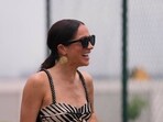 Meghan Markle leaves after an exhibition sitting volleyball match in Abuja, Nigeria, Saturday, May 11, 2024. (AP Photo/Sunday Alamba)