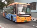 E-bus in Ghaziabad. (Sakib Ali/HT Photo)