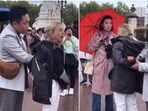 Two tourists in London caught a pickpocket thief. Two tourists in London caught a pickpocket thief.