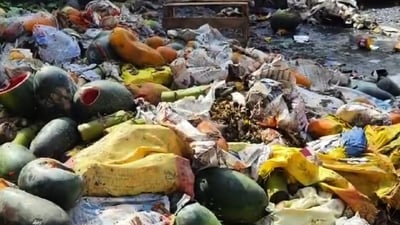 Navi Mumbai, India - July 2, 2024:(Video grab) Monsoon worsens garbage menace at APMCwaste management project planned in Navi Mumbai, India, on Tuesday, July 2, 2024. (Photo by / HT PHOTO) (HT PHOTO) Navi Mumbai, India - July 2, 2024:(Video grab) Monsoon worsens garbage menace at APMCwaste management project planned in Navi Mumbai, India, on Tuesday, July 2, 2024. (Photo by / HT PHOTO) (HT PHOTO)