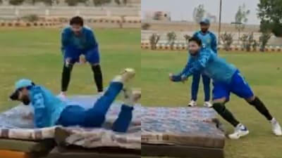 A video went viral on social media, where a few Pakistan players were seen doing fielding drills. (X Images) A video went viral on social media, where a few Pakistan players were seen doing fielding drills. (X Images)