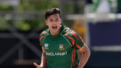 Bangladesh's Taskin Ahmed missed the T20 World Cup clash against India. (AP)