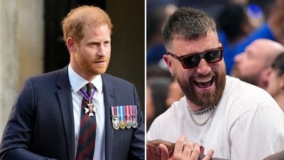 Prince Harry to come face-to-face with Travis Kelce at a future event (AP Photo/Kirsty Wigglesworth, File, AP Photo/Julio Cortez) Prince Harry to come face-to-face with Travis Kelce at a future event (AP Photo/Kirsty Wigglesworth, File, AP Photo/Julio Cortez)