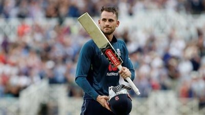 England's Alex Hales reacts during a match (Reuters)