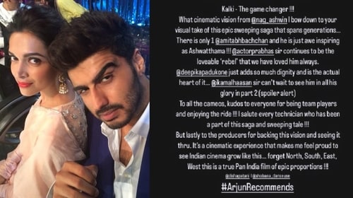 Arjun Kapoor reviews Kalki 2898 AD Arjun Kapoor reviews Kalki 2898 AD