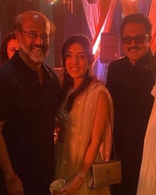 Rajinikanth, Himani and Sarathkumar at Varalaxmi Sarathkumar's wedding. Rajinikanth, Himani and Sarathkumar at Varalaxmi Sarathkumar's wedding.