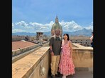 The picture shows Sakshi Dhoni with MS Dhoni in Italy. The picture shows Sakshi Dhoni with MS Dhoni in Italy.