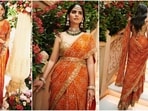 Isha Ambani stuns in traditional Bandhani saree at Anant Ambani and Radhika Merchant's pre-wedding ceremony.