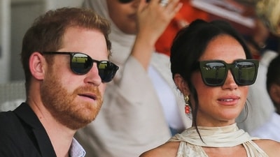 Britain's Prince Harry, Duke of Sussex and Meghan, Duchess of Sussex attend a polo fundraiser event in Lagos, Nigeria, May 12, 2024. REUTERS/Akintunde Akinleye/File Photo (REUTERS)