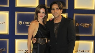 Sussanne Khan with Arslan Goni at an event. (File Photo) Sussanne Khan with Arslan Goni at an event. (File Photo)