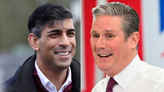 Britain's Prime Minister Rishi Sunak (L) and Britain's main opposition Labour Party leader Keir Starmer (R) (AFP)
