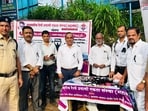 A peaceful protest organised by various railway passenger associations on Thursday morning saw limited participation. HT Photo