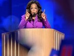 Oprah Winfrey gives shout-out to ‘childless cat ladies’ at DNC (Photo by Alex WROBLEWSKI / AFP)