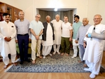 Rahul Gandhi, Congress president Mallikarjun Kharge met National Conference president Farooq Abdullah and Omar Abdullah in Srinagar.