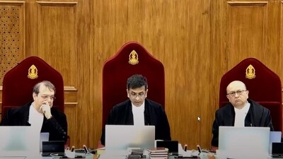 A bench comprising Chief Justice of India (CJI) D.Y. Chandrachud, Justice J.B. Pardiwala and Justice Manoj Misra during hearing on a suo moto case related to the alleged sexual assault and murder of a postgraduate trainee doctor in Kolkata, at the Supreme Court in New Delhi. (PTI) A bench comprising Chief Justice of India (CJI) D.Y. Chandrachud, Justice J.B. Pardiwala and Justice Manoj Misra during hearing on a suo moto case related to the alleged sexual assault and murder of a postgraduate trainee doctor in Kolkata, at the Supreme Court in New Delhi. (PTI)