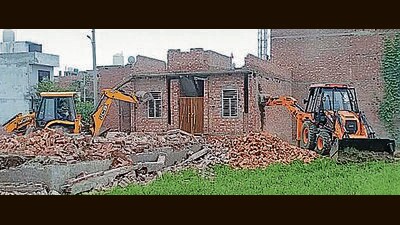 GLADA demolishes six unauthorized colonies in Ludhiana. (HT Photo) GLADA demolishes six unauthorized colonies in Ludhiana. (HT Photo)