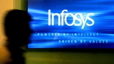 A man walks past a billboard of Infosys Technologies Ltd's office in Bangalore. (Reuters)