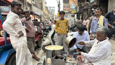 Lalchand’s tea stall in Chawri Bazar. Lalchand’s tea stall in Chawri Bazar.