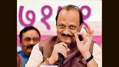 Mumbai, India - Aug. 22, 2024: Maharashtra Deputy CM Ajit Pawar interacts with media during the press conference, after the announcement of "Maha Rashtrvadi" Whatsapp Helpline, in Mumbai, India, on Thursday, August 22, 2024. (Photo by Anshuman Poyrekar/ Hindustan Times) (Hindustan Times) Mumbai, India - Aug. 22, 2024: Maharashtra Deputy CM Ajit Pawar interacts with media during the press conference, after the announcement of "Maha Rashtrvadi" Whatsapp Helpline, in Mumbai, India, on Thursday, August 22, 2024. (Photo by Anshuman Poyrekar/ Hindustan Times) (Hindustan Times)