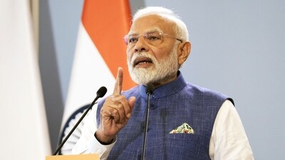 Narendra Modi, India's prime minister, speaks at a news conference in Warsaw, Poland, on Thursday. (Bloomberg) Narendra Modi, India's prime minister, speaks at a news conference in Warsaw, Poland, on Thursday. (Bloomberg)
