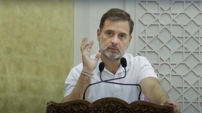 Congress leader Rahul Gandhi speaks during the party workers' meeting, in Srinagar, Thursday, Aug. 22, 2024. (PTI) Congress leader Rahul Gandhi speaks during the party workers' meeting, in Srinagar, Thursday, Aug. 22, 2024. (PTI)