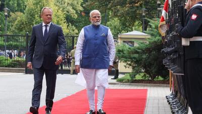 Prime Minister Narendra Modi with Polish counterpart Donald Tusk in Warsaw (X/@narendramodi) Prime Minister Narendra Modi with Polish counterpart Donald Tusk in Warsaw (X/@narendramodi)