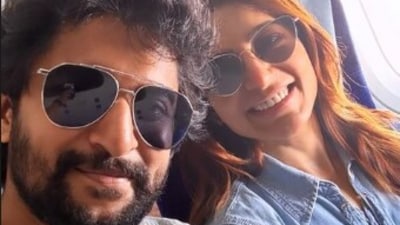 Nani and Samantha Ruth Prabhu bumped into each other while heading to Mumbai. Nani and Samantha Ruth Prabhu bumped into each other while heading to Mumbai.