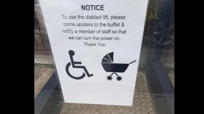 The note outside a building for the differently abled and toddlers left people angry. (Reddit) The note outside a building for the differently abled and toddlers left people angry. (Reddit)