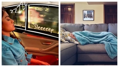  Rashmika gave a glimpse into her hectic schedule, where she managed to catch a quick nap in the car. Sleep is an essential aspect of life, crucial for health and overall well-being. It’s important to let your mind and body rest wherever and whenever possible to avoid sleep deprivation. Like Rashmika, if you’re caught in a busy schedule, take a quick nap to refresh yourself. Sleep supports both mental and physical restoration. (Instagram/@rashmika_mandanna & Pexels) Rashmika gave a glimpse into her hectic schedule, where she managed to catch a quick nap in the car. Sleep is an essential aspect of life, crucial for health and overall well-being. It’s important to let your mind and body rest wherever and whenever possible to avoid sleep deprivation. Like Rashmika, if you’re caught in a busy schedule, take a quick nap to refresh yourself. Sleep supports both mental and physical restoration. (Instagram/@rashmika_mandanna & Pexels)