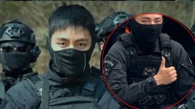 BTS fans praise V's hard work and perseverance in Special Task Force training amid Korea's heat wave. (Pic- The Qoo, X) BTS fans praise V's hard work and perseverance in Special Task Force training amid Korea's heat wave. (Pic- The Qoo, X)