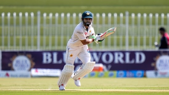 Pakistan's Mohammad Rizwan plays a shot during the second day of first cricket test match between Pakistan and Bangladesh Pakistan's Mohammad Rizwan plays a shot during the second day of first cricket test match between Pakistan and Bangladesh