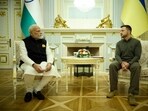 Prime Minister Narendra Modi and Ukraine's president Volodymyr Zelensky.