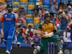 South Africa's Tristan Stubbs is bowled out by India's Axar Patel during the ICC Men's T20 World Cup final