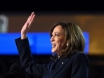 Kamala Harris gestures after speaking on the fourth and last day of the Democratic National Convention (DNC) at the United Center in Chicago, Illinois, on August 22, 2024. She blasted her rival Donald Trump for endorsing dictators like Vladimir Putin and Kim Jong Un. Kamala Harris gestures after speaking on the fourth and last day of the Democratic National Convention (DNC) at the United Center in Chicago, Illinois, on August 22, 2024. She blasted her rival Donald Trump for endorsing dictators like Vladimir Putin and Kim Jong Un.