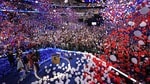 Balloons fall after US Vice President and Democratic presidential candidate Kamala Harris concluded her remarks on the fourth and last day of the Democratic National Convention (DNC) at the United Center in Chicago, Illinois, on August 22, 2024.(Photo by Mike Segar / POOL / AFP) (AFP)