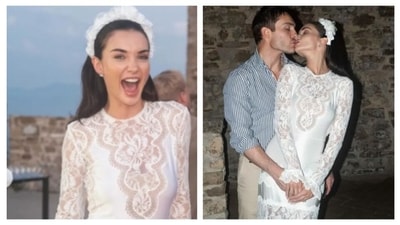 Amy Jackson's lace-adorned, ruffled white dress was ethereal and looked straight out of a Pinterest board. (Instagram) Amy Jackson's lace-adorned, ruffled white dress was ethereal and looked straight out of a Pinterest board. (Instagram)